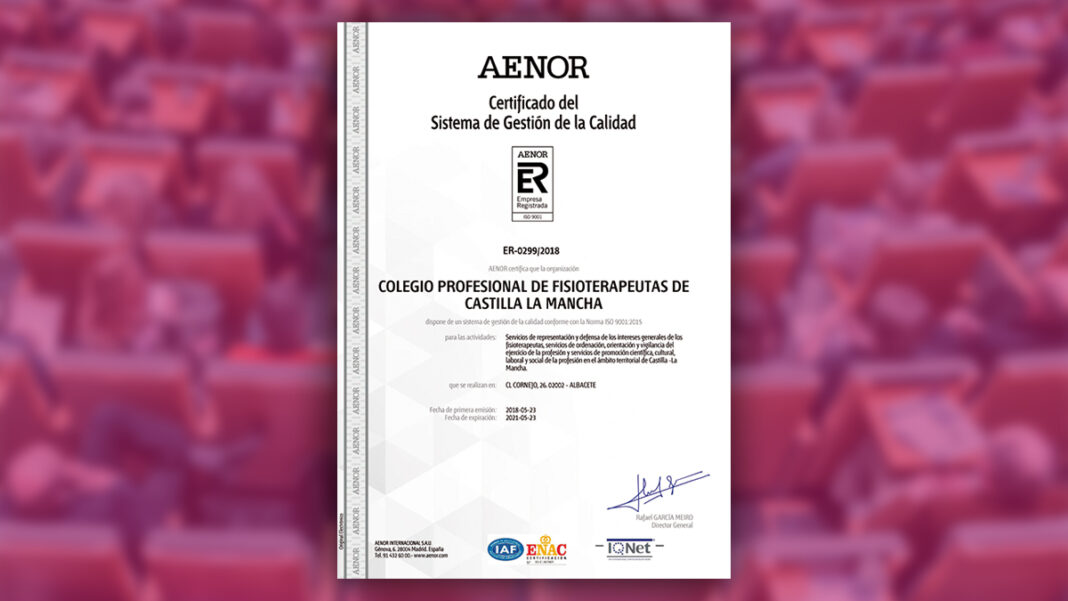 COFICAM Certificado AENOR